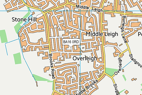 BA16 0RD map - OS VectorMap District (Ordnance Survey)