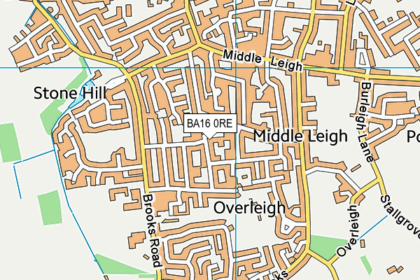 BA16 0RE map - OS VectorMap District (Ordnance Survey)
