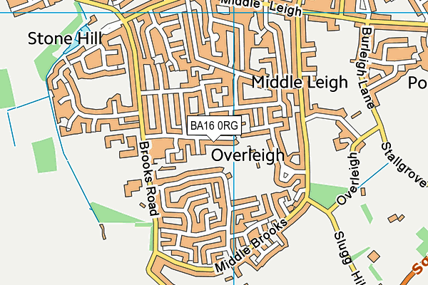 BA16 0RG map - OS VectorMap District (Ordnance Survey)