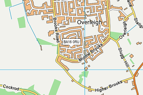 BA16 0RU map - OS VectorMap District (Ordnance Survey)