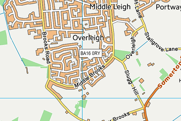 BA16 0RY map - OS VectorMap District (Ordnance Survey)