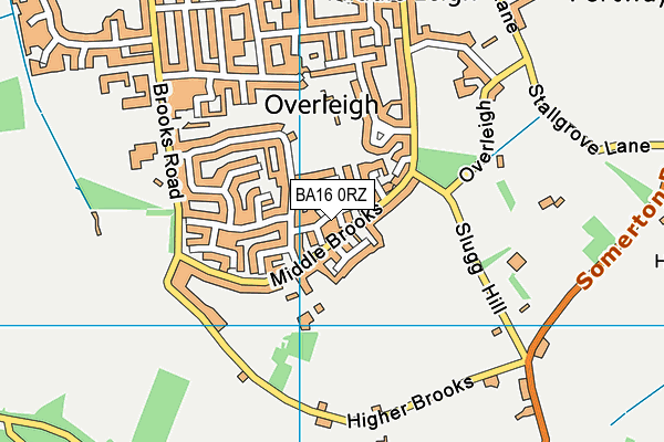 BA16 0RZ map - OS VectorMap District (Ordnance Survey)