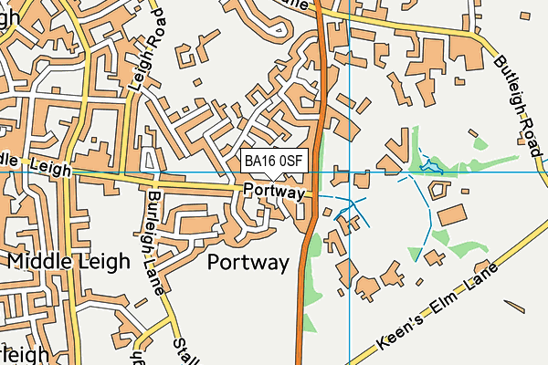 BA16 0SF map - OS VectorMap District (Ordnance Survey)