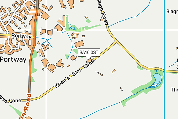 BA16 0ST map - OS VectorMap District (Ordnance Survey)