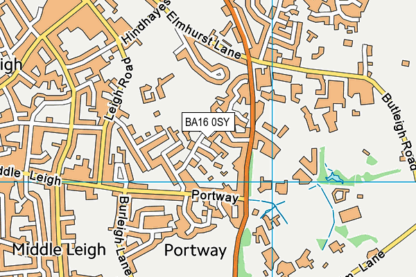 BA16 0SY map - OS VectorMap District (Ordnance Survey)