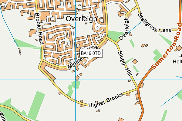 BA16 0TD map - OS VectorMap District (Ordnance Survey)