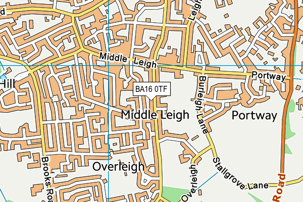 BA16 0TF map - OS VectorMap District (Ordnance Survey)