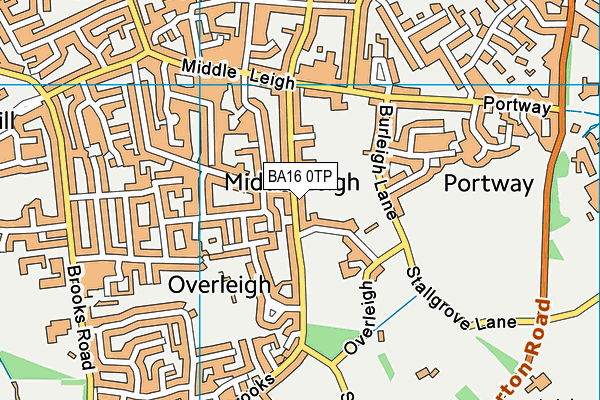 BA16 0TP map - OS VectorMap District (Ordnance Survey)