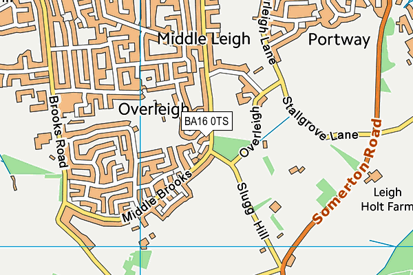 BA16 0TS map - OS VectorMap District (Ordnance Survey)