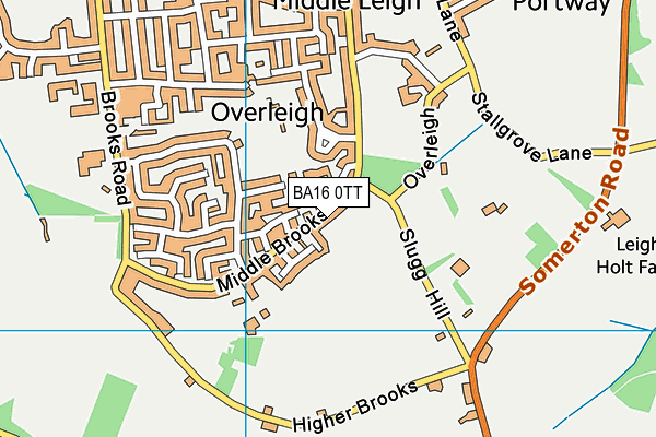 BA16 0TT map - OS VectorMap District (Ordnance Survey)