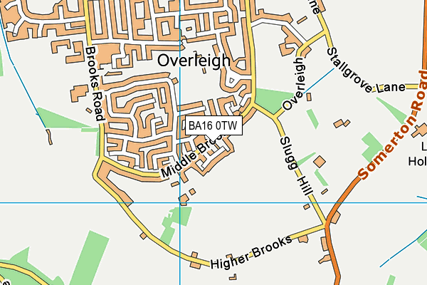 BA16 0TW map - OS VectorMap District (Ordnance Survey)