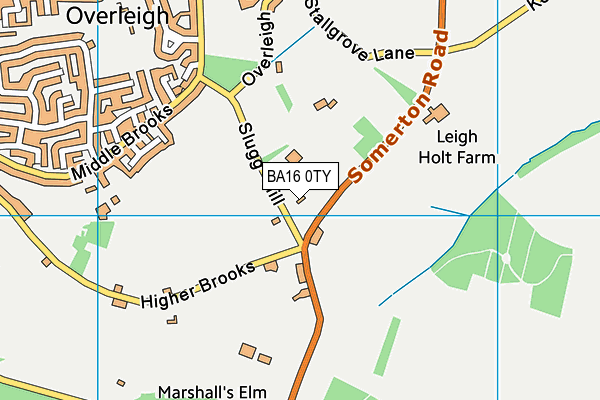 BA16 0TY map - OS VectorMap District (Ordnance Survey)