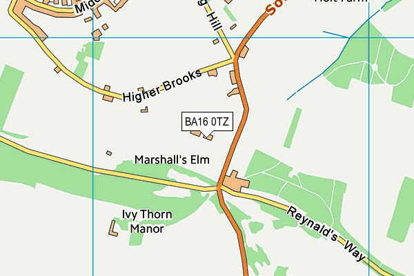 BA16 0TZ map - OS VectorMap District (Ordnance Survey)