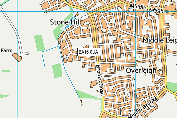 BA16 0UA map - OS VectorMap District (Ordnance Survey)