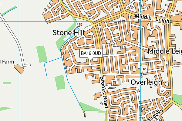 BA16 0UD map - OS VectorMap District (Ordnance Survey)