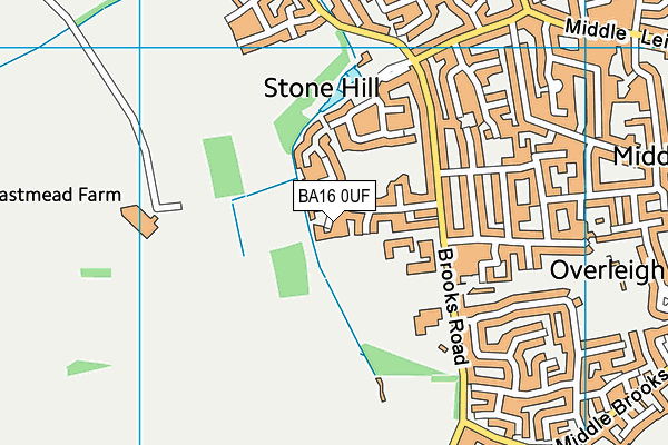 BA16 0UF map - OS VectorMap District (Ordnance Survey)