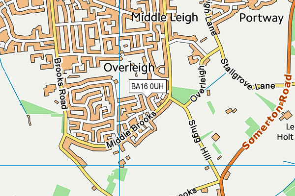 BA16 0UH map - OS VectorMap District (Ordnance Survey)