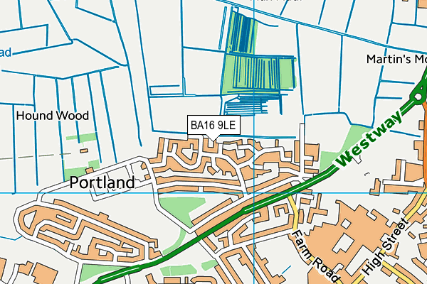 BA16 9LE map - OS VectorMap District (Ordnance Survey)