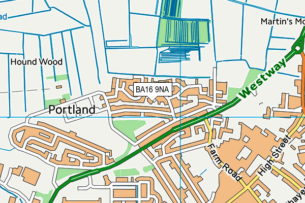 BA16 9NA map - OS VectorMap District (Ordnance Survey)