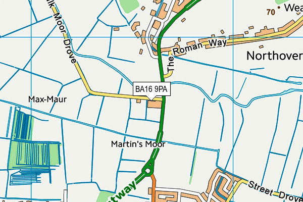 BA16 9PA map - OS VectorMap District (Ordnance Survey)