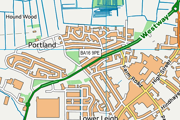 BA16 9PE map - OS VectorMap District (Ordnance Survey)