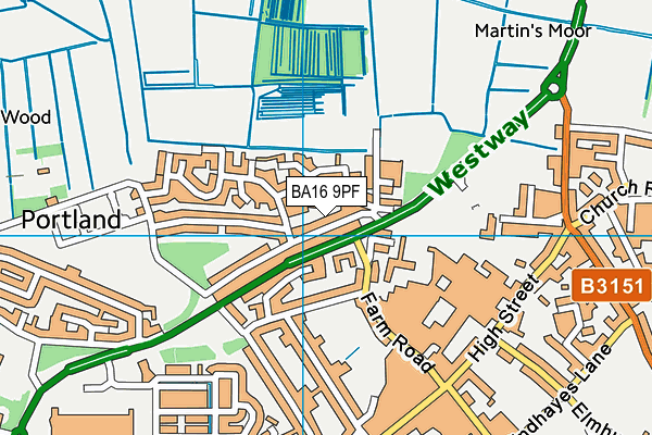 BA16 9PF map - OS VectorMap District (Ordnance Survey)