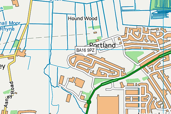 BA16 9PZ map - OS VectorMap District (Ordnance Survey)