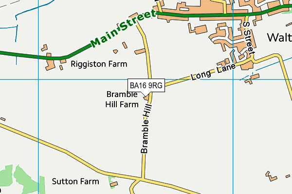 BA16 9RG map - OS VectorMap District (Ordnance Survey)