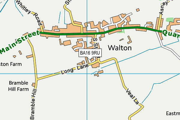 BA16 9RU map - OS VectorMap District (Ordnance Survey)