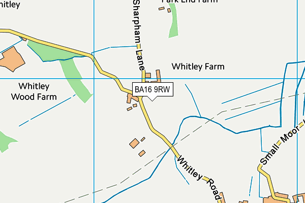 BA16 9RW map - OS VectorMap District (Ordnance Survey)