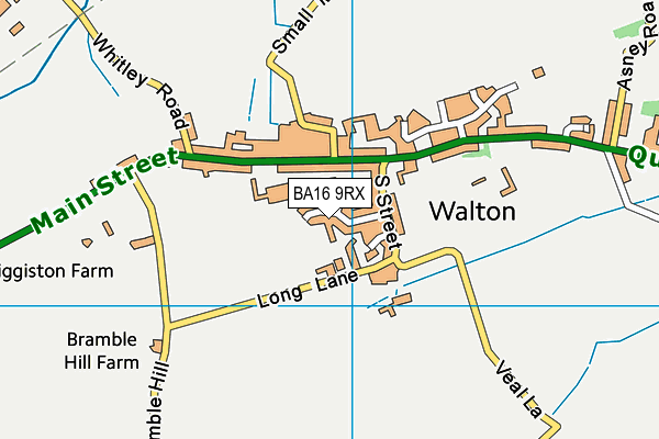 BA16 9RX map - OS VectorMap District (Ordnance Survey)