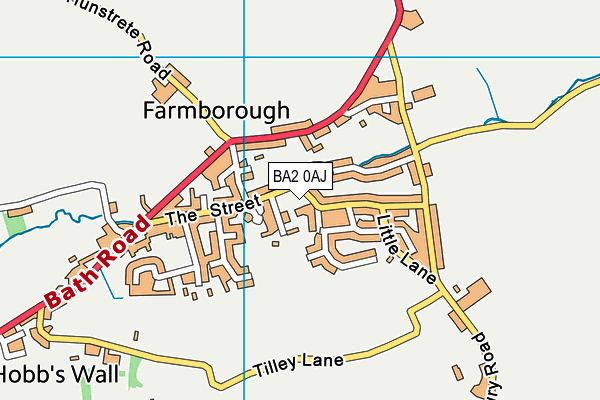 BA2 0AJ map - OS VectorMap District (Ordnance Survey)