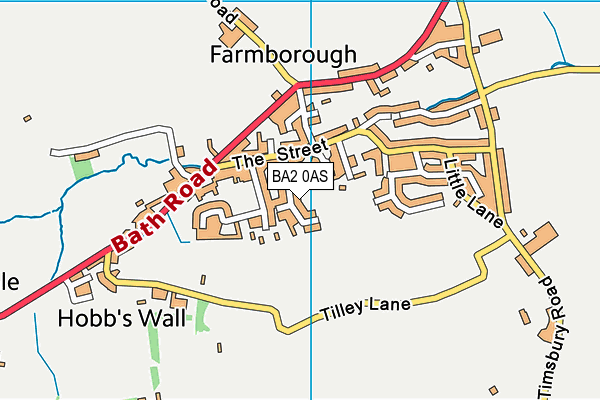 BA2 0AS map - OS VectorMap District (Ordnance Survey)