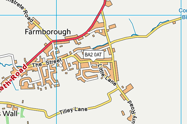 BA2 0AT map - OS VectorMap District (Ordnance Survey)