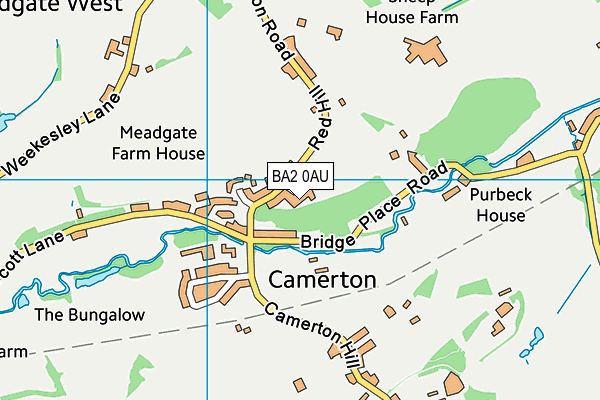 BA2 0AU map - OS VectorMap District (Ordnance Survey)