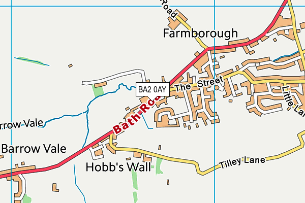 BA2 0AY map - OS VectorMap District (Ordnance Survey)