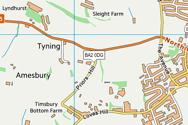 BA2 0DG map - OS VectorMap District (Ordnance Survey)