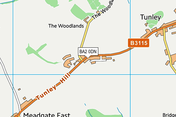 BA2 0DN map - OS VectorMap District (Ordnance Survey)