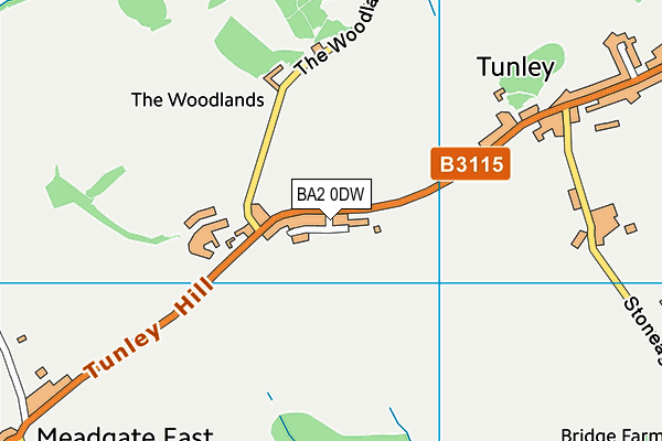 BA2 0DW map - OS VectorMap District (Ordnance Survey)