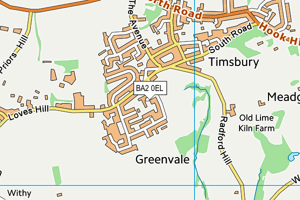 BA2 0EL map - OS VectorMap District (Ordnance Survey)