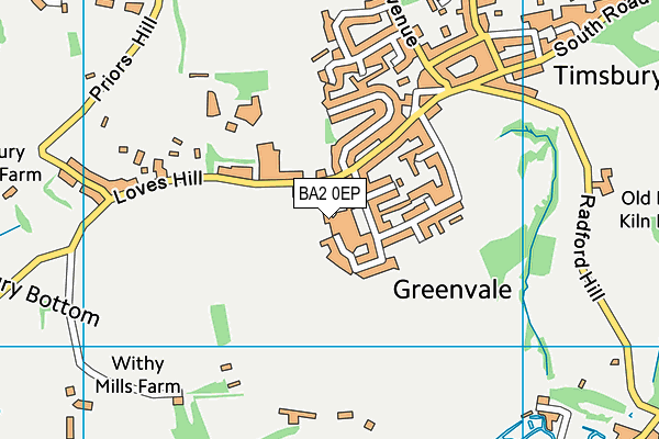 BA2 0EP map - OS VectorMap District (Ordnance Survey)