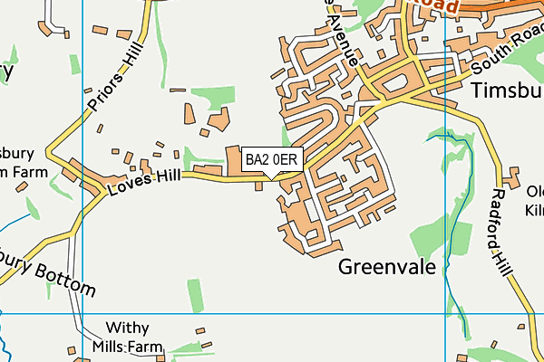 BA2 0ER map - OS VectorMap District (Ordnance Survey)