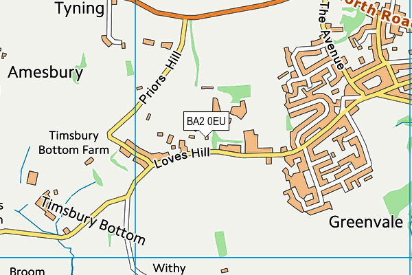 BA2 0EU map - OS VectorMap District (Ordnance Survey)