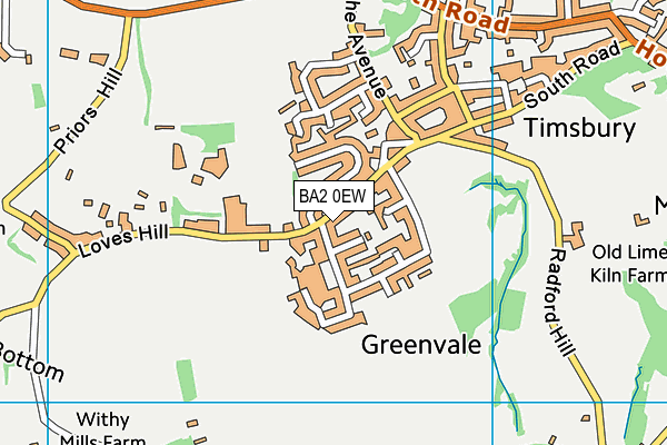 BA2 0EW map - OS VectorMap District (Ordnance Survey)