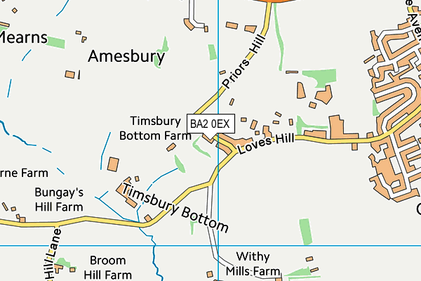 BA2 0EX map - OS VectorMap District (Ordnance Survey)