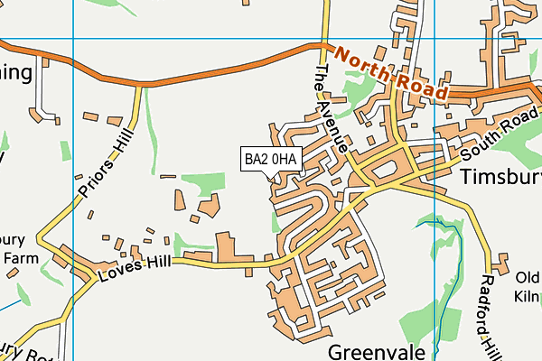 BA2 0HA map - OS VectorMap District (Ordnance Survey)