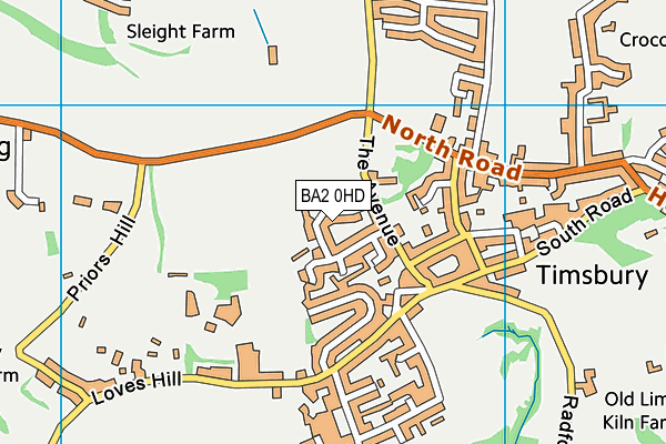 BA2 0HD map - OS VectorMap District (Ordnance Survey)