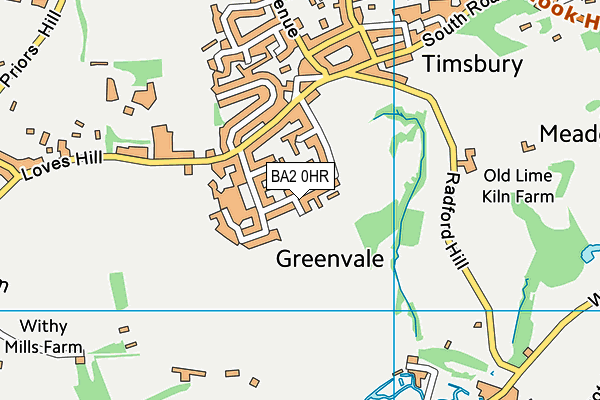 BA2 0HR map - OS VectorMap District (Ordnance Survey)