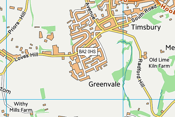 BA2 0HS map - OS VectorMap District (Ordnance Survey)