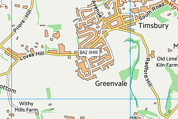 BA2 0HW map - OS VectorMap District (Ordnance Survey)